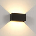 Modern waterproof rectangular LED wall light for outdoor use with up and down lighting