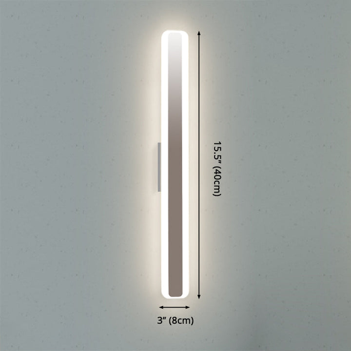 Contemporary 16"/20" wide LED vanity lamp with acrylic-colored shade white rectangular mirror lamp in warm/white light