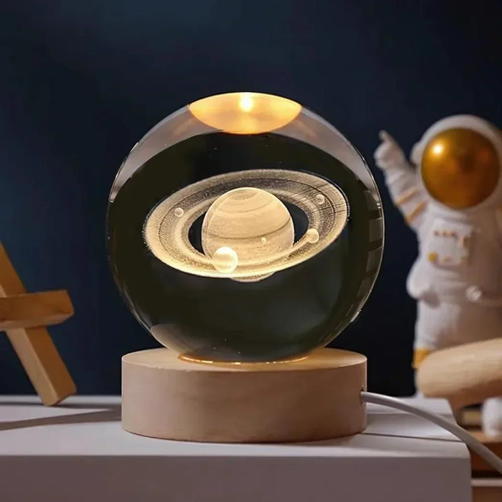 LED Night Light with 3D Crystal Sphere