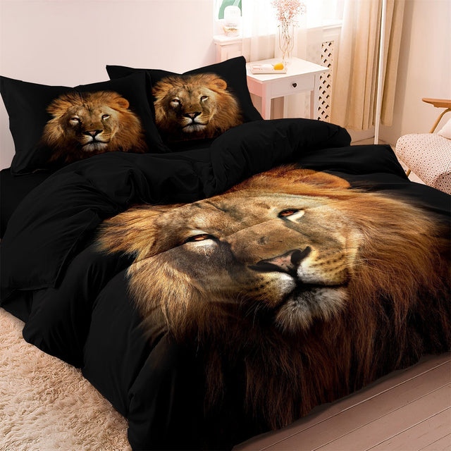 Safari Lion Print Duvet Cover – African Wilderness for Your Bedroom