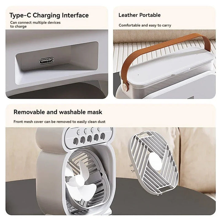 3 in 1 Portable Air Conditioner with Night Light and Humidifier