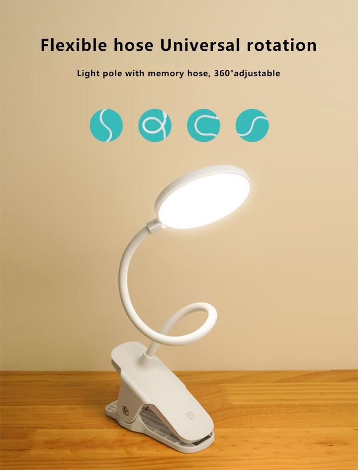 Simple LED Clip Desk Lamp rechargeable Eye Protection Night Light