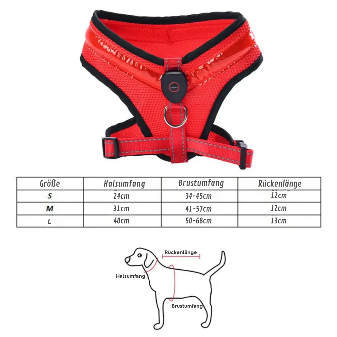 LED Dog Harness USB rechargeable &amp; adjustable