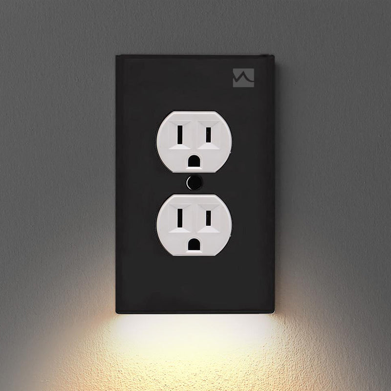Outlet wall plate with LED night lights