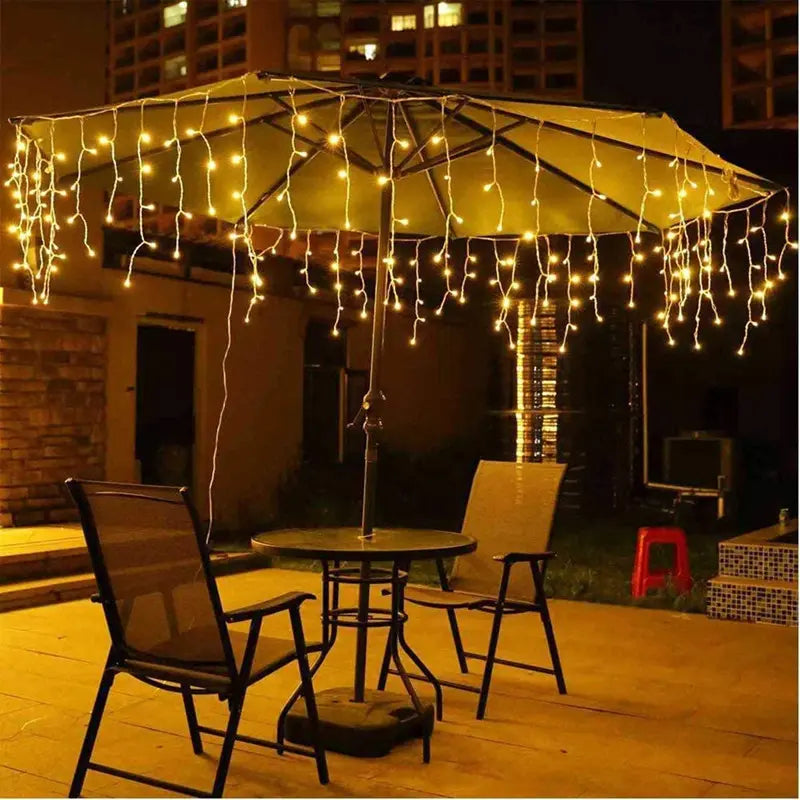 Quntis 10m 300 LED Solar String Lights – IP44 Waterproof Outdoor Garden &amp; Patio Christmas Waterfall Icicle Lights for Holiday &amp; Party Decoration