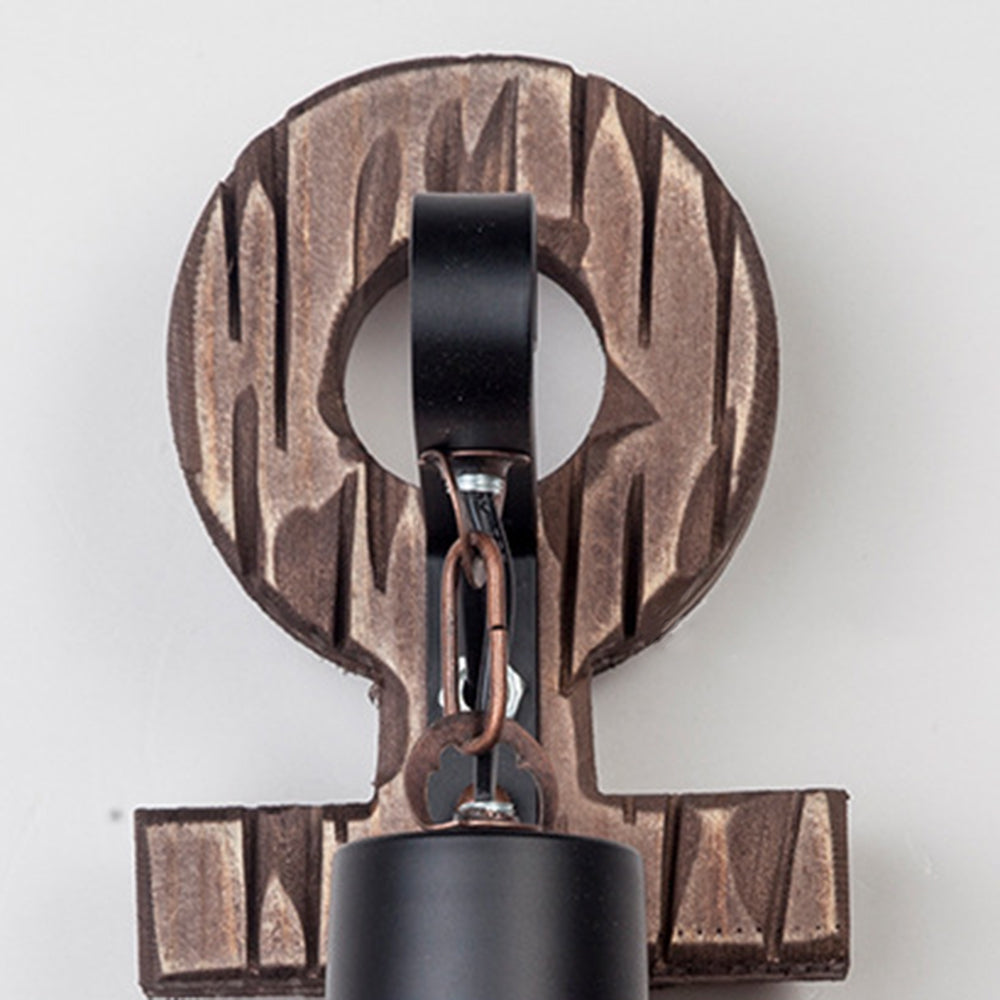 Vintage Anchor LED Wall Light - Industrial Metal &amp; Wood for Dining Room/Living Room