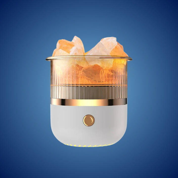 SereniGlow Crystal Salt Humidifier | USB Aroma Diffuser – Night Light &amp; Air Purifier – For Relaxation, Stress Relief &amp; Improved Air Quality