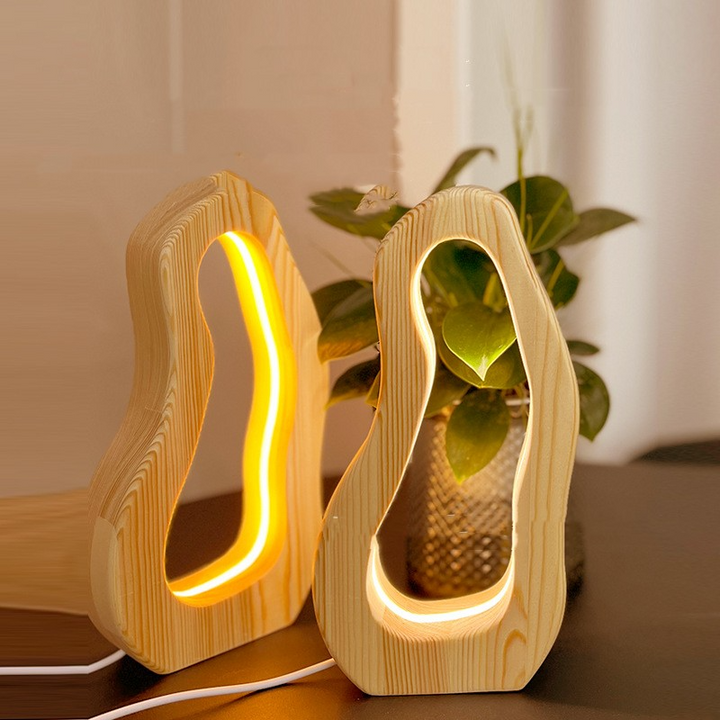 Modern Nordic Wooden Nightstand Lamp