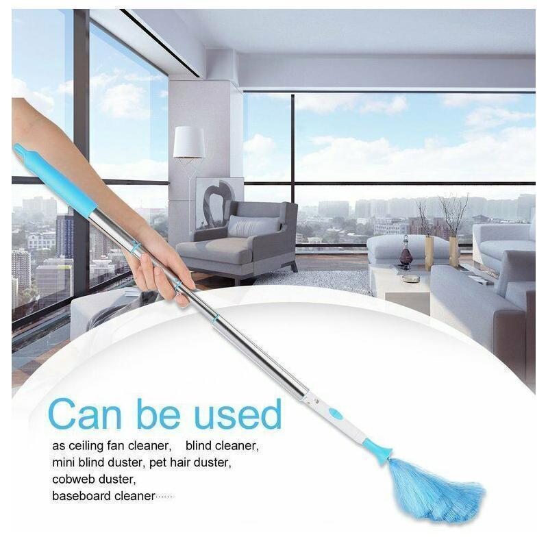 360° rotating electric spin duster motorized dust cloth with 2 brushes