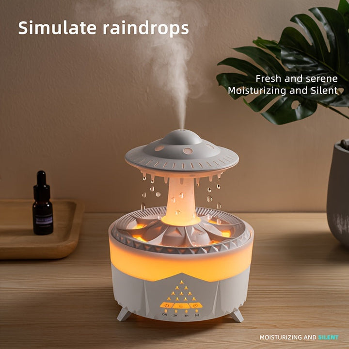 Relaxing Raindrop Aromatherapy Essential Oil Diffuser - LED Light &amp; Humidifier