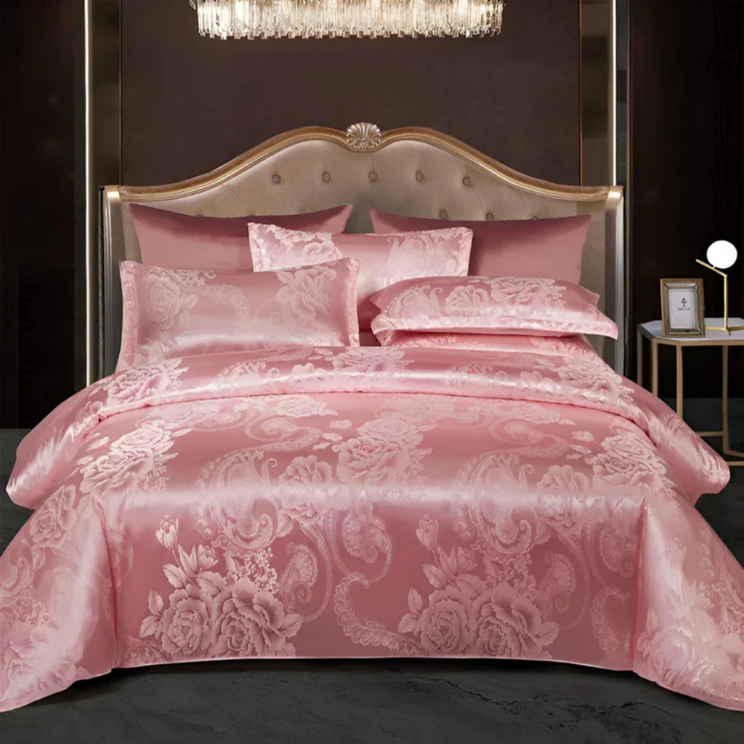 Lovely Satin Duvet Cover with Floral Print