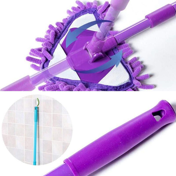 Rotatable adjustable triangular mop