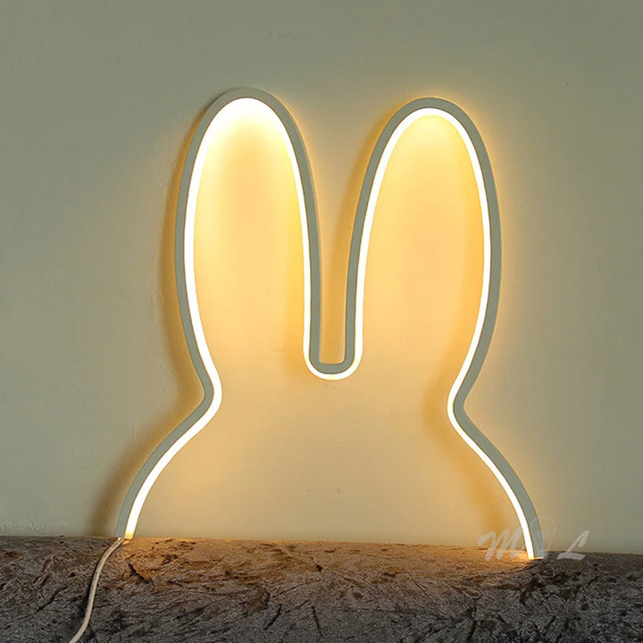 USB rechargeable rabbit night light with color change function