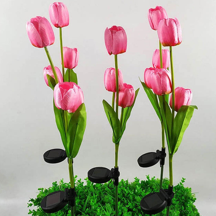 Solar Tulip Lawn Light Outdoor Garden LED Tulip Flower Light Ground Stake Landscape Light