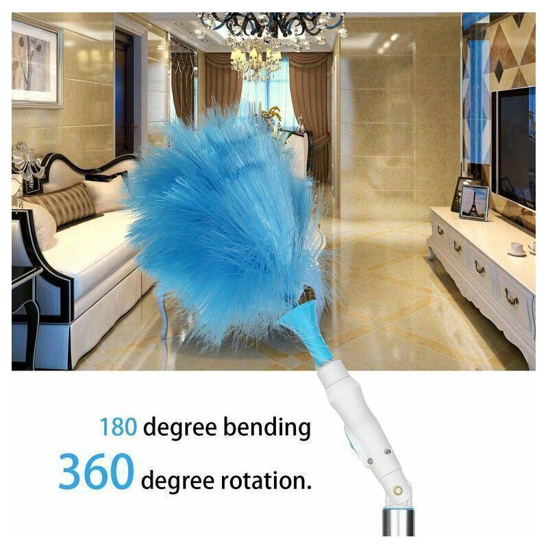 360° rotating electric spin duster motorized dust cloth with 2 brushes