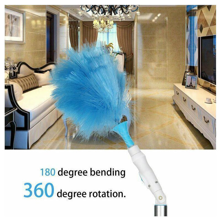360° rotating electric spin duster motorized dust cloth with 2 brushes