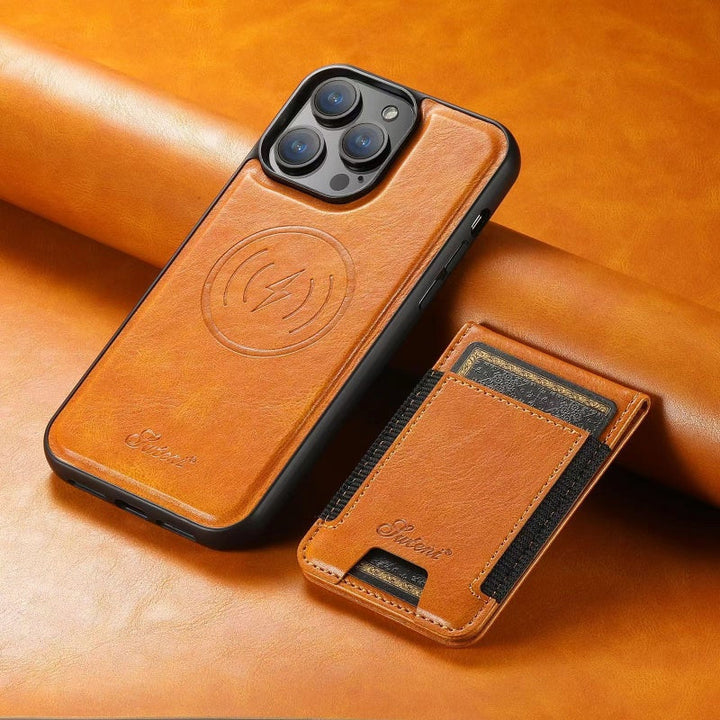 LuxCase Leather Phone Case with Card Slot and Stand – Compatible with iPhone |