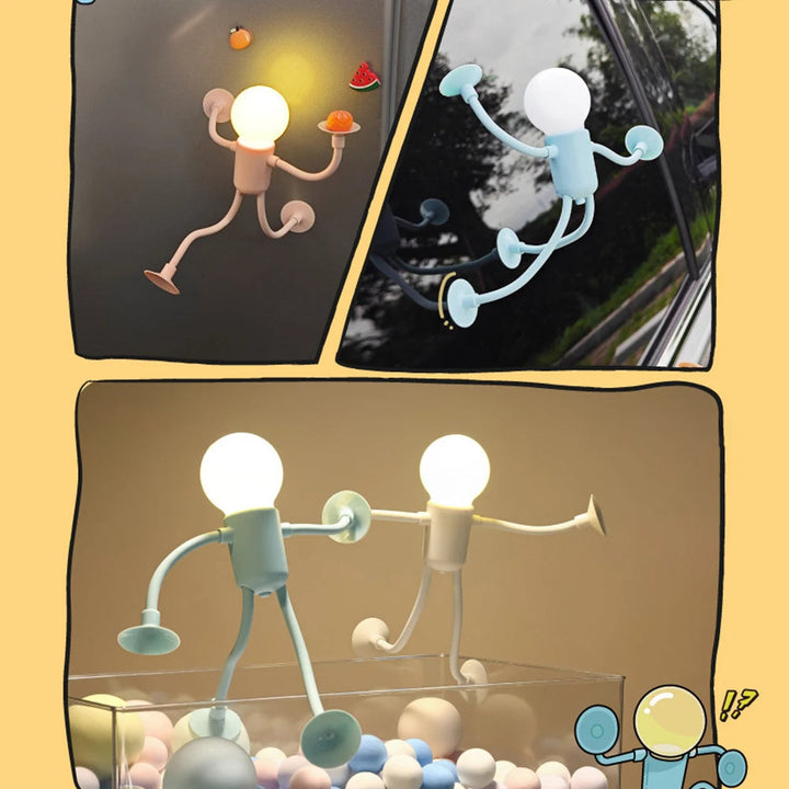 Creative Bendable Cartoon Night Light with Suction
