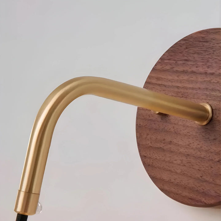 GlowHaven – Walnut &amp; Brass Accent Wall Light