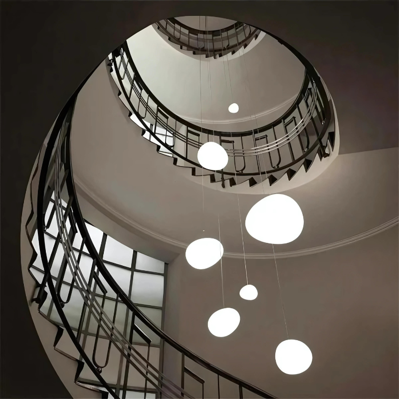 GloStone | Elegant Glass Pebble Pendant Light