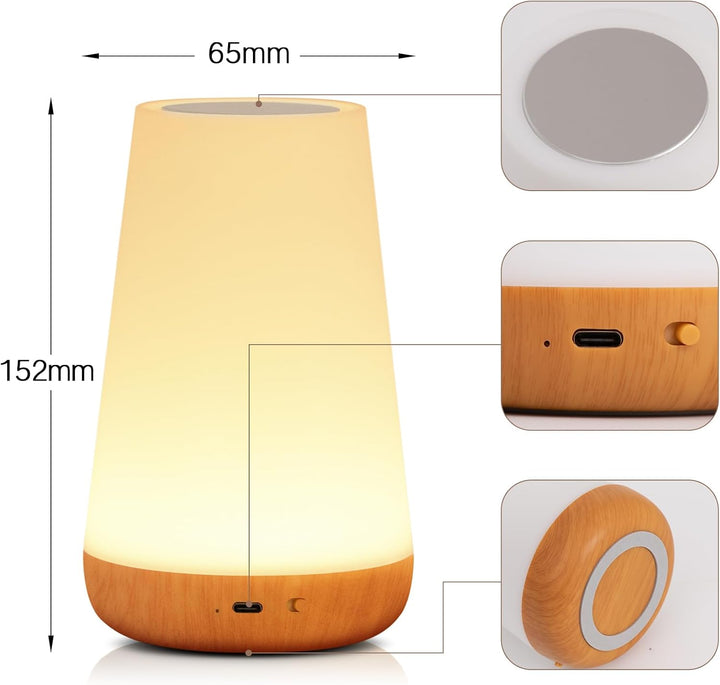 Night Light, LED Touch Bedside Table Lamp, 13 RGB colors Changing