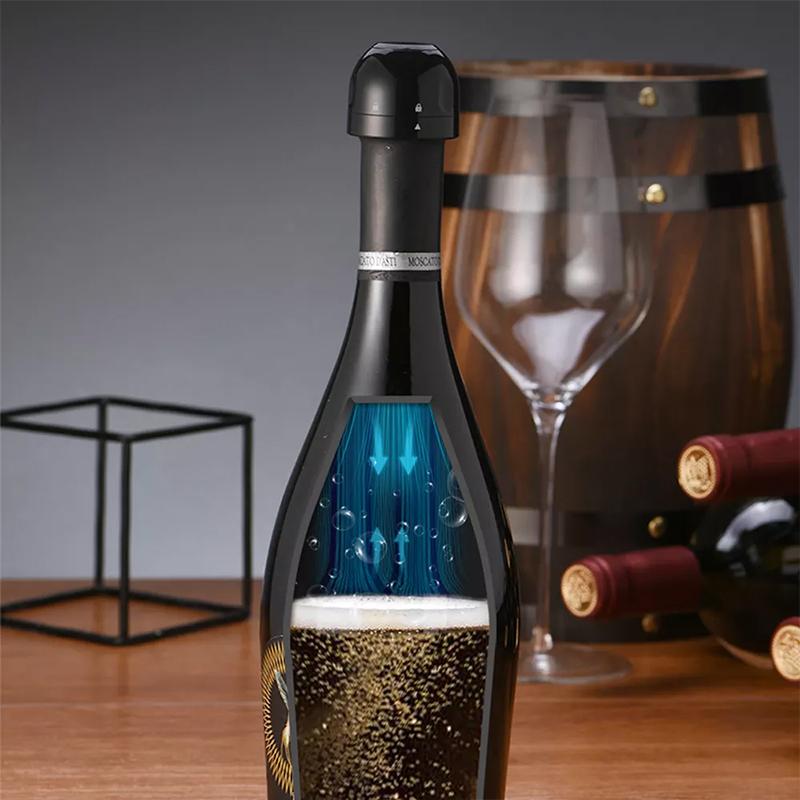 Reusable leak-proof silicone sealing cap for champagne and wine bottles