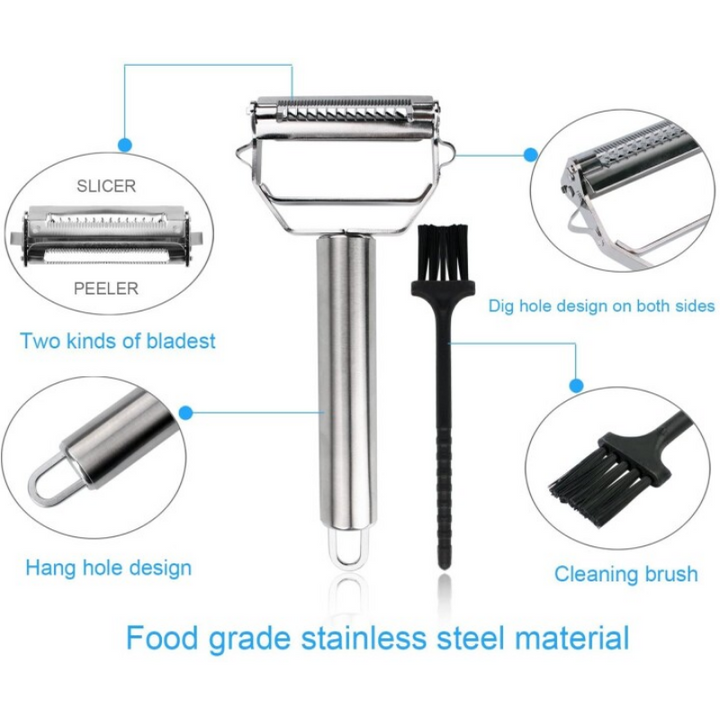 Ultra-sharp stainless steel multifunctional vegetable peeler &amp; julienne cutter