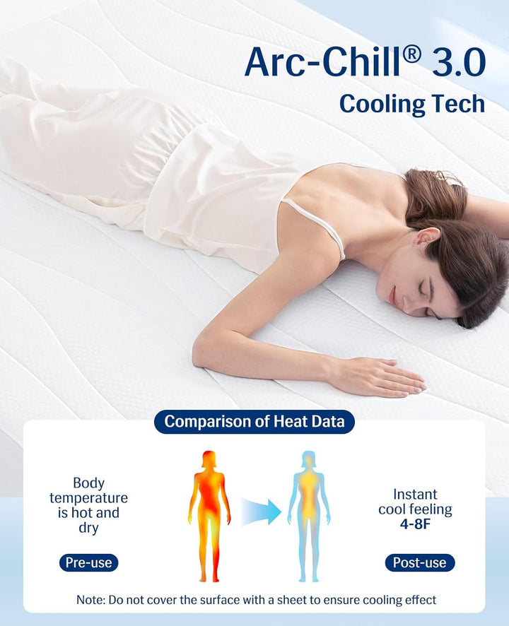 Cooling Mattress Pad King, Upgraded  3.0 + PCM Cooling Washable Mattress Protector for Hot Sleepers, White |