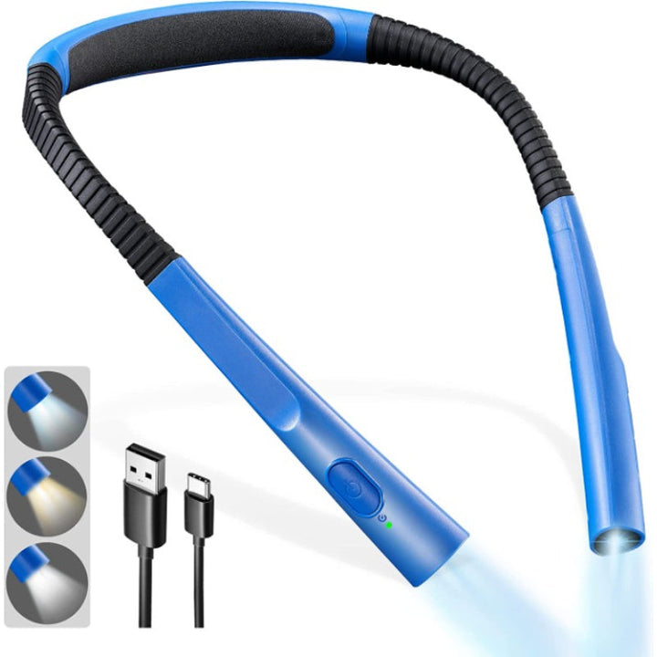 LED Neck Reading Lamp, Book Light for Reading in Bed, 3 colors, 6 Brightness Levels, Flexible Arm, Rechargeable, Durable, Perfect for Reading, Knitting, Camping, Repairing