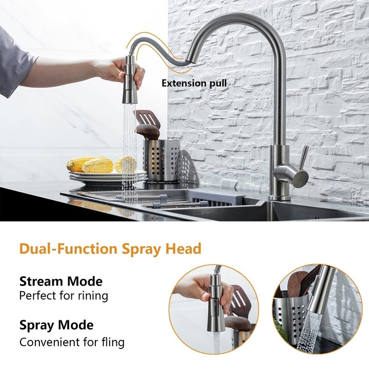 Kitchen faucet with pull-out and sensor