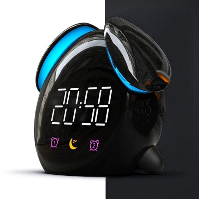 Digital Rechargeable Alarm Clock, with colorful Light, Night Light, Clear Time Display, Multiple Ringtones &amp; Modes