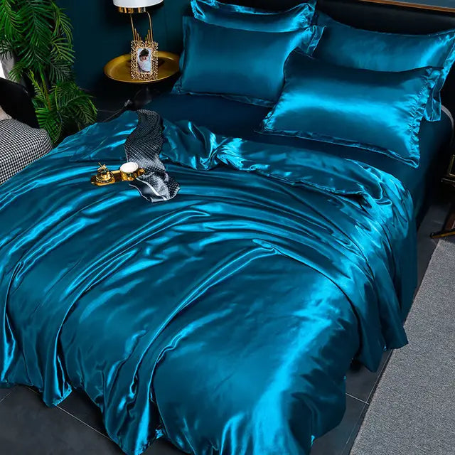 Luxury Solid Satin Duvet Cover - SilkSerenity