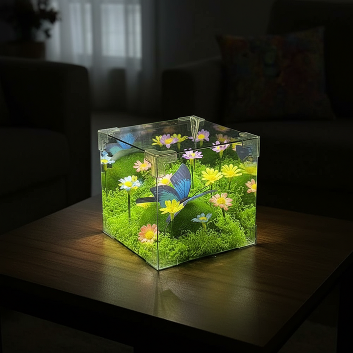 LED Butterfly Garden Cube Night Light Decor |