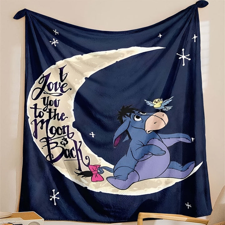 Soft fleece blanket with Eeyore design - Available in multiple sizes for all seasons