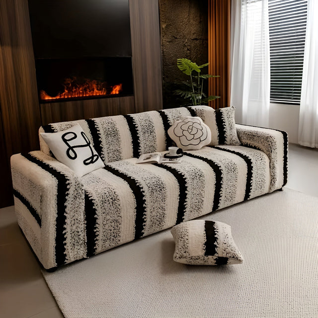 Plush sofa cover (2 pieces) – Soft, warm and decorative | Protects your sofa stylishly |