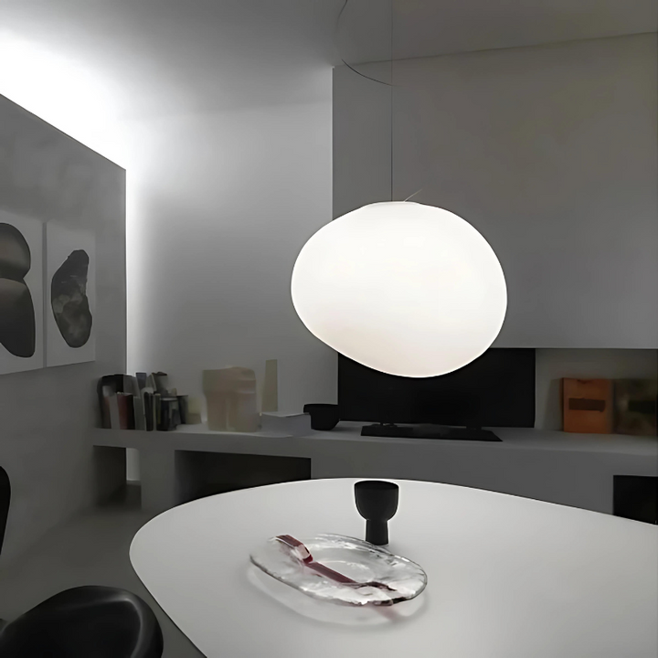 GloStone | Elegant Glass Pebble Pendant Light