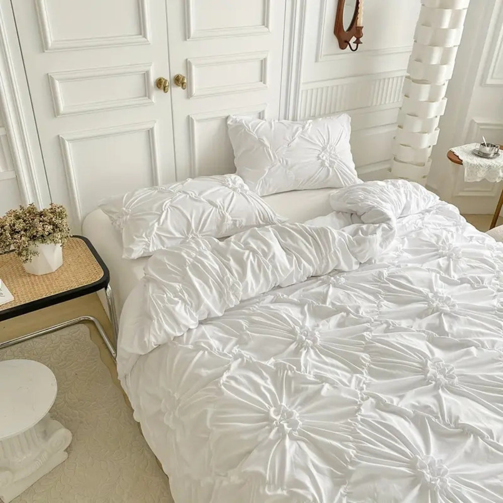 Duvet Cover Set Pinch Pleat Floral Design