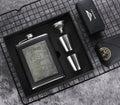 8oz Whisky Bottle made of Stainless Steel Alcohol Funnel Hip Flask Embroidered Golden Silk Fabric Packaging Gift Box Set
