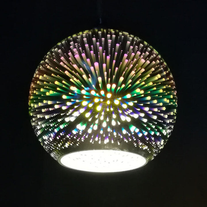 Modern creative 3D colorful firework glass 1-light dome pendant lamp