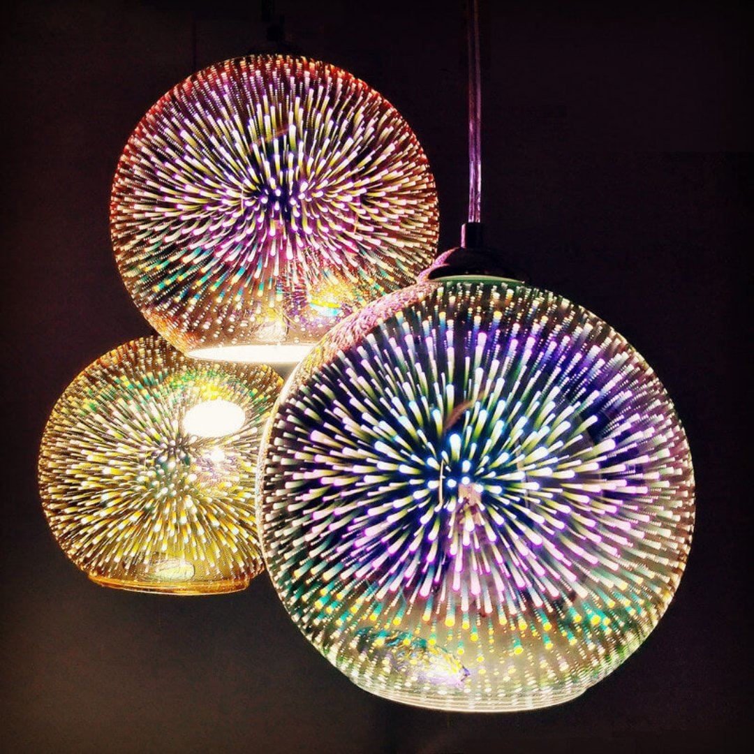 Modern creative 3D colorful firework glass 1-light dome pendant lamp