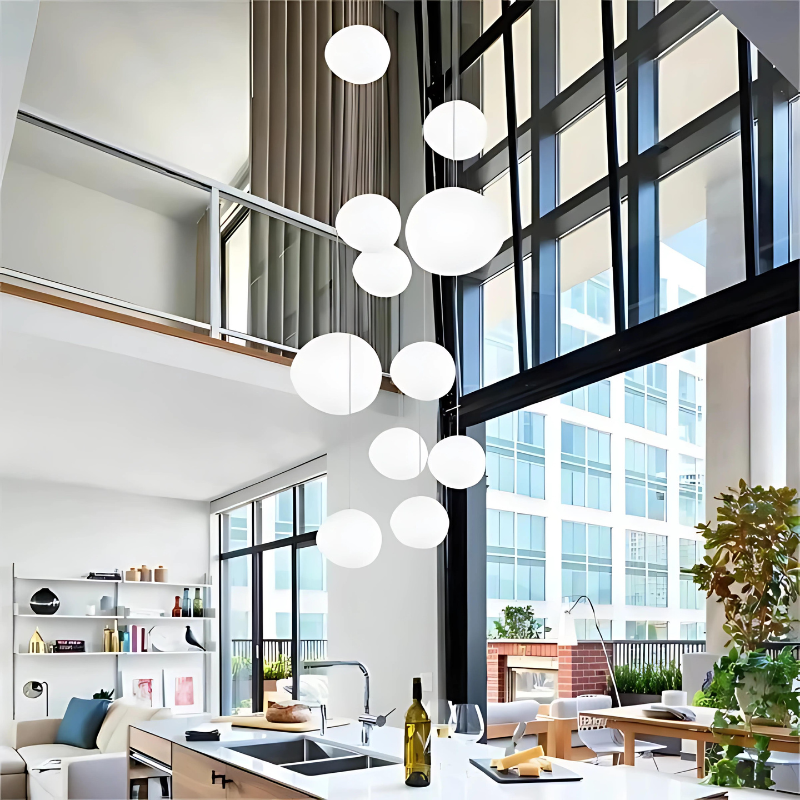GloStone | Elegant Glass Pebble Pendant Light