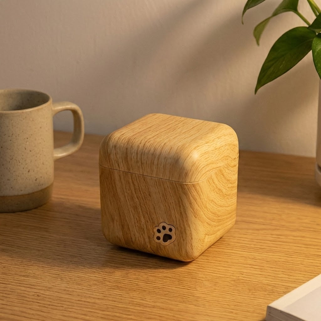 Cute Peekaboo Cat Wooden Night Light Lamp |