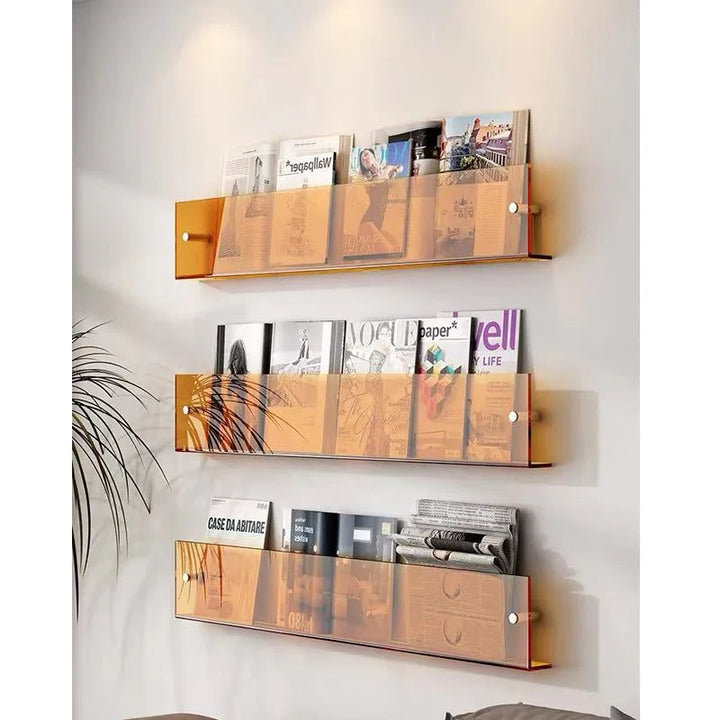 ClearLine – Stylish Acrylic Wall Shelf for Magazines