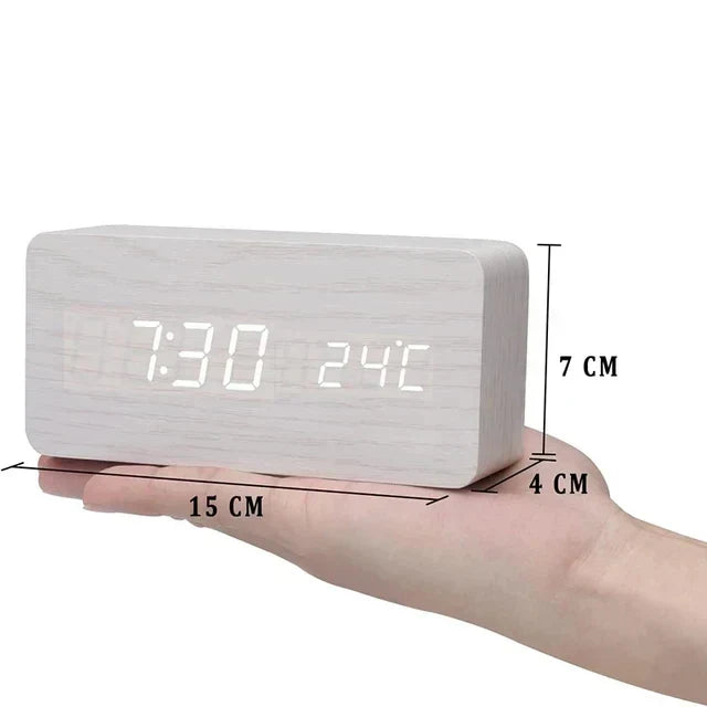 Charms | Digital Wooden Alarm Clock | Including Temperature Display