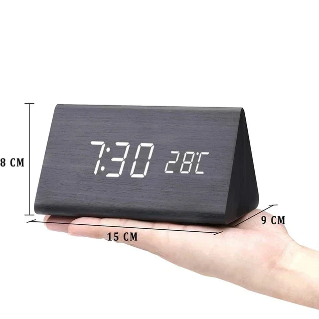 Charms | Digital Wooden Alarm Clock | Including Temperature Display