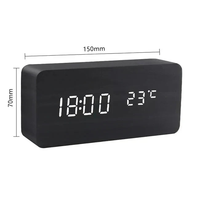 Charms | Digital Wooden Alarm Clock | Including Temperature Display