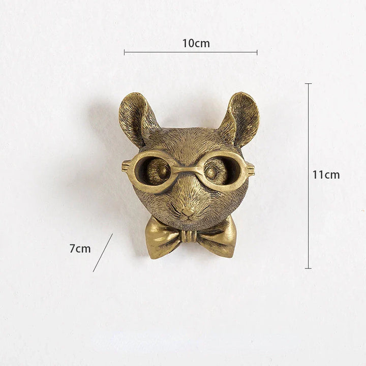 Antique Bronze Resin Animal Pendant Golden Deer Head Wall Storage Hook Background Wall Accessories Decorative Figures