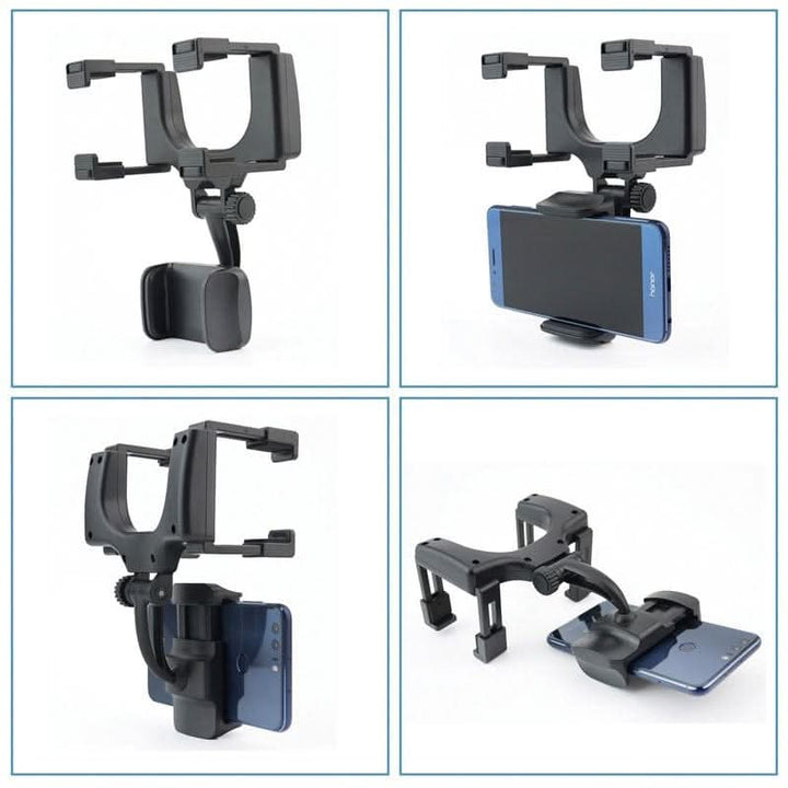 Rear-view mirror mobile phone holder for safe driving