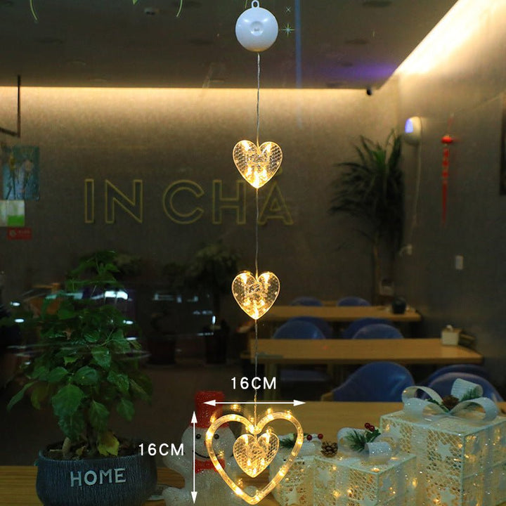 LED Christmas lights with suction cups for glass and mirrors