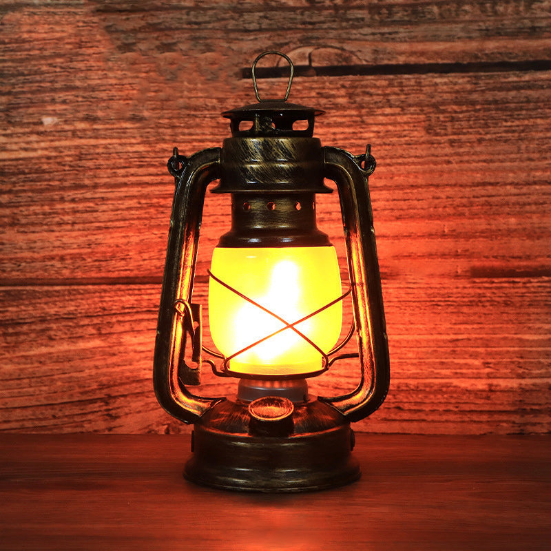 Traditional Vintage Round Horse Lamp Iron Acrylic LED Table Lamp for the Living Room